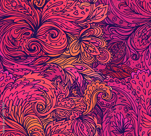 Beautiful ornate floral paisley seamless pattern