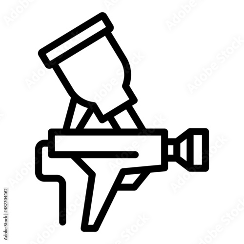 Machine painter gun icon outline vector. Sprayer paint. Car auto body