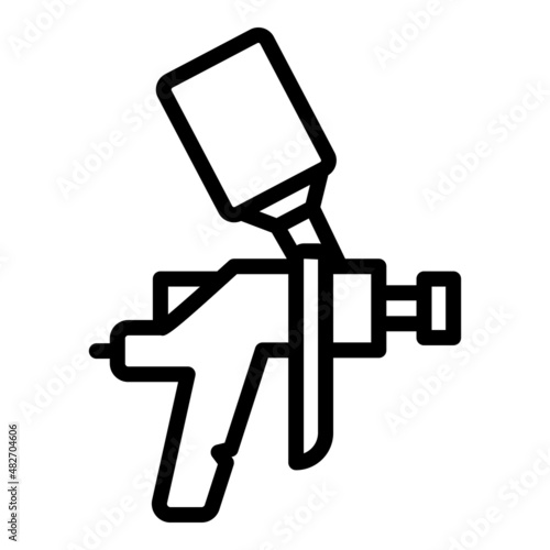 Powder painter icon outline vector. Paint gun. Air auto body