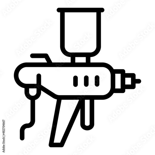 Varnish sprayer icon outline vector. Air car body. Spray paint