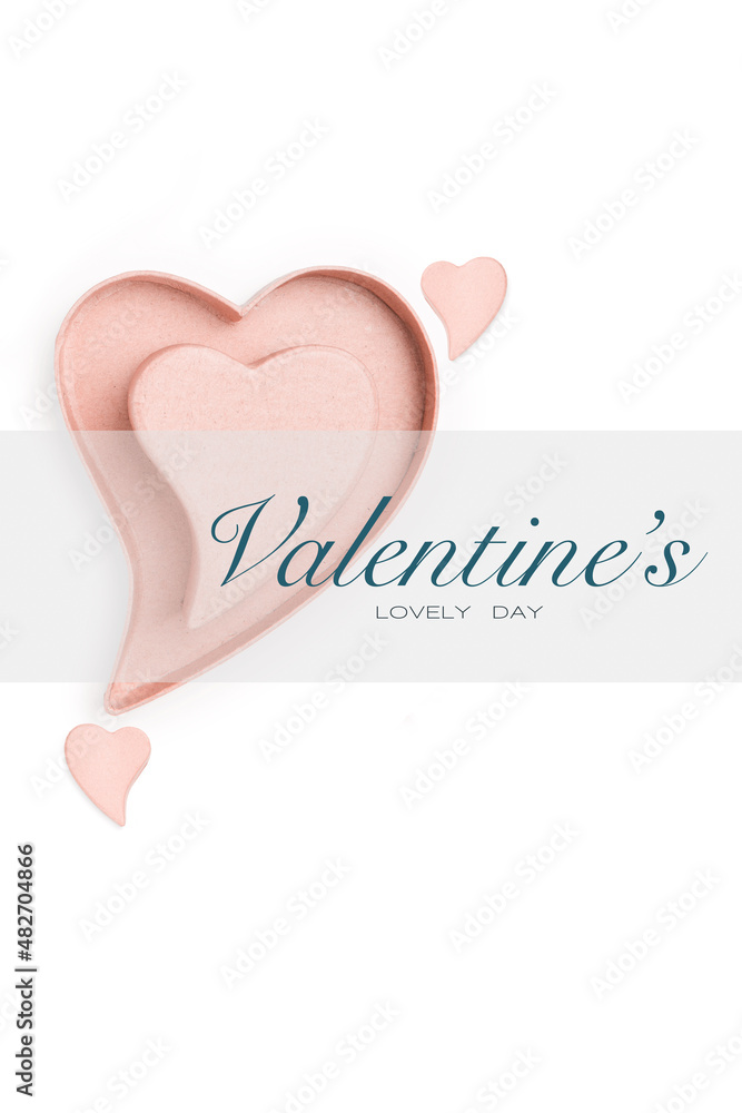 Lovely Valentine's Day card design with stylish pink 3D hearts and ...