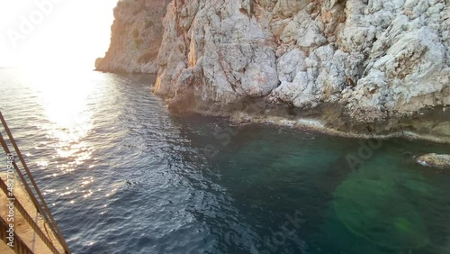 Very beautiful views at the top of a hill in scandinavia with views of the sea of the islands and the nearest mountains and lakes