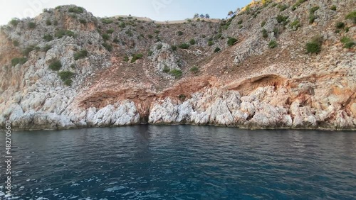 Very beautiful views at the top of a hill in scandinavia with views of the sea of the islands and the nearest mountains and lakes