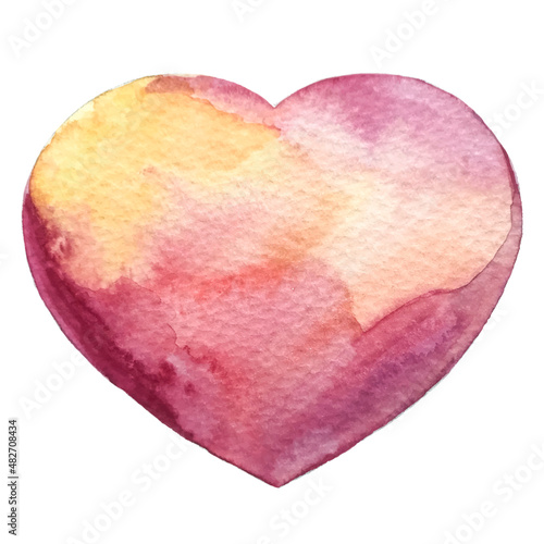 Wallpaper Mural Watercolor painted pink-orange heart, vector element for your design.Vector artistic heart painting. Purple vector heart. Valentine's Day Heart. Torontodigital.ca