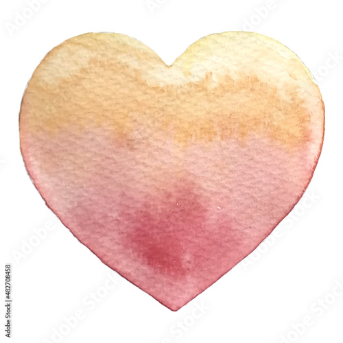 Wallpaper Mural Valentine's Day gentle card. Watercolor painted pink-peach heart, vector element for your design. Amber color heart. Torontodigital.ca