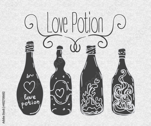 Love potion. Vector illustration.
