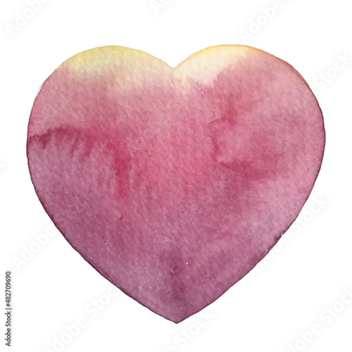 Wallpaper Mural Valentine's Day Heart. Watercolor painted bright pink heart, vector element for your design.Vector artistic heart painting. Torontodigital.ca