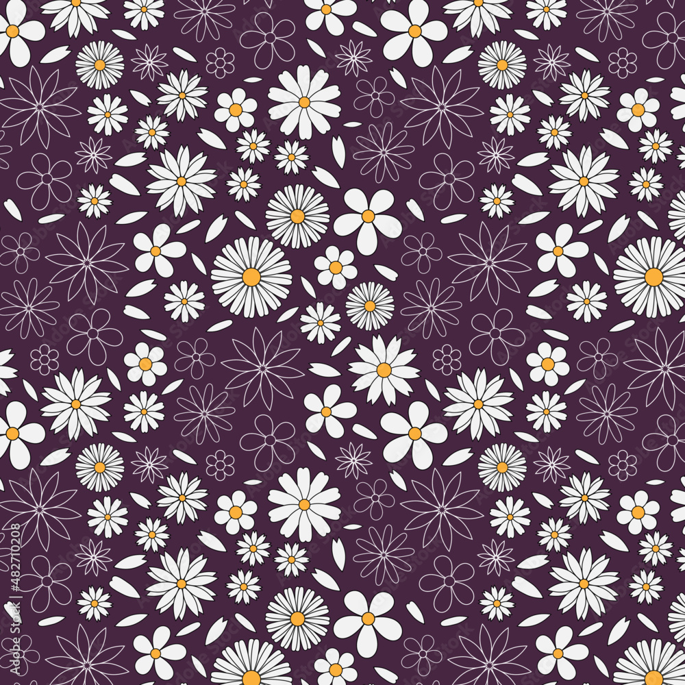 Daisy pattern seamless swatch and global colors Daisy pattern seamless swatch and global colors