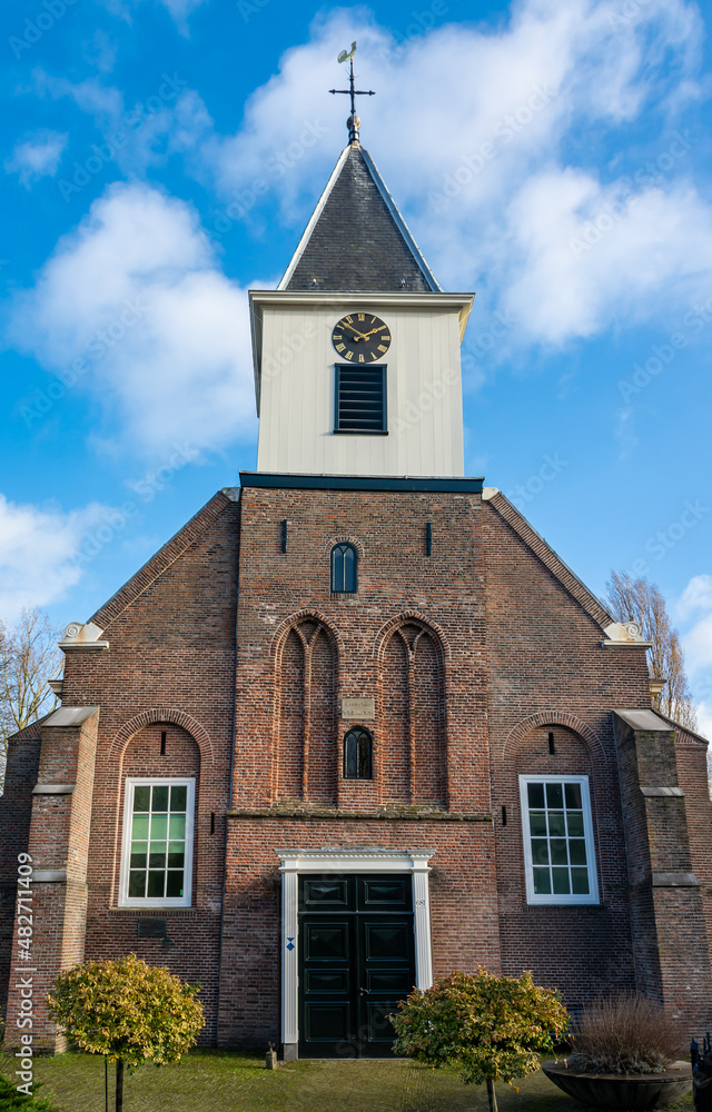 Front view of St. Peter’s Church from 17th century in Amsterdam Sloterdijk