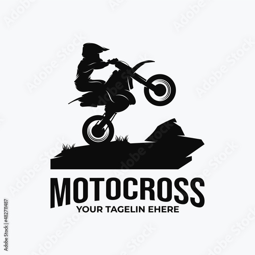 Kids Motocross Logo Design Template