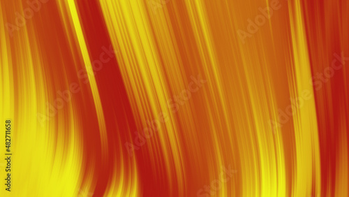 Fluid vibrant gradient of yellow red colors with smooth movement in the frame swaying to the side with copy space. Abstract lines background concept
