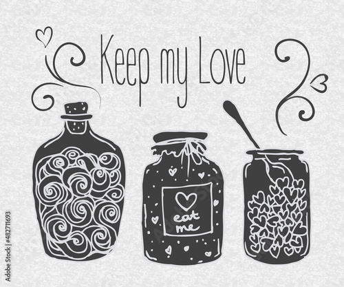 Love potion. Vector illustration.