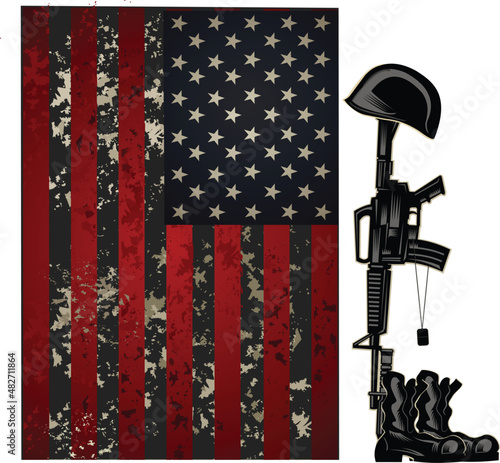 Veterans day illustration. Honoring american veterans who served