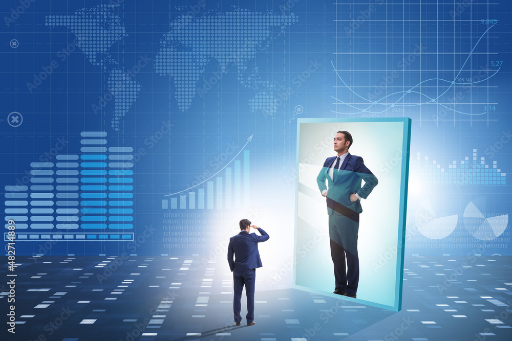 Young businessman in alter ego concept Young businessman in alter ego concept