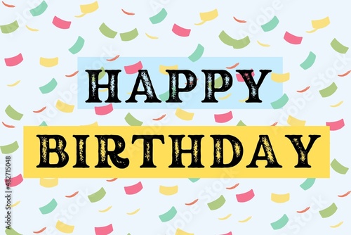happy birthday illustration.