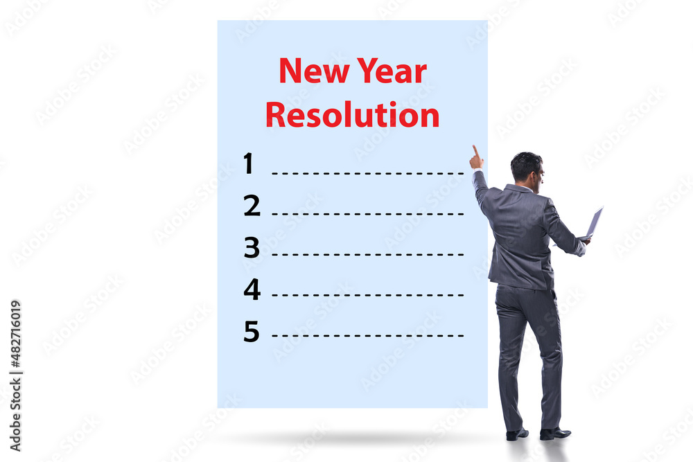 Businessman in new year resolution concept Businessman in new year resolution concept
