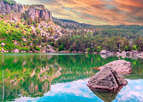 Lake in the forest photo