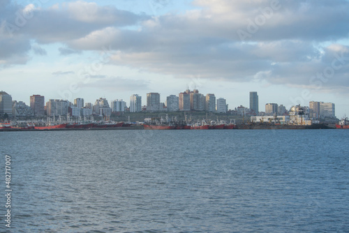Mar del Plata skyline , skyscrapers , from the sea                   
