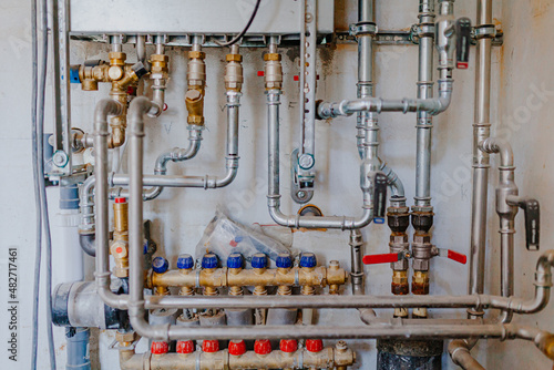 Pipes and Valves from Heating House System