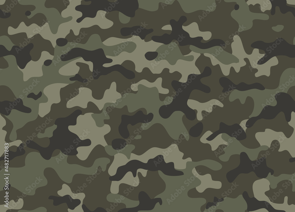 Fototapeta premium Texture military camouflage seamless pattern. Abstract army and hunting camouflage ornament repeated. print