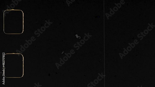 Shaking 16mm film clutter. Film stock texture, easy to use in composition, retro films reel clutter effect, old intro effect. Dirt, grain and scratches to add an analog touch.