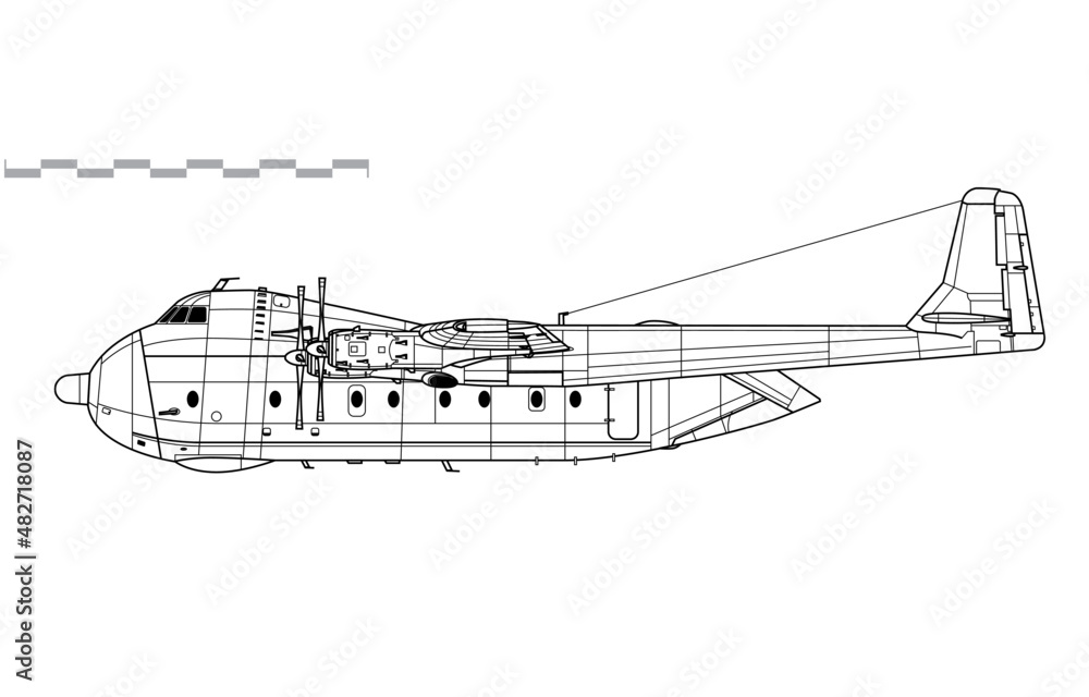 Armstrong Whitworth Argosy C Mk.1. Vector drawing of transport aircraft. Side view. Image for illustration and infographics. Armstrong Whitworth Argosy C Mk.1. Vector drawing of transport aircraft. Side view. Image for illustration and infographics.