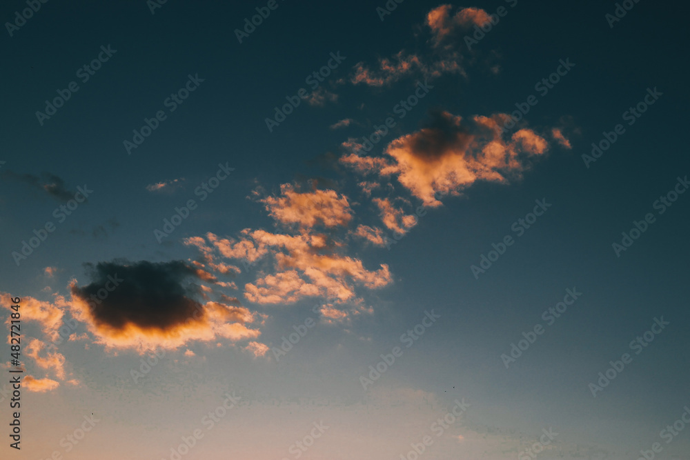 Colorful clouds at sunset ,blue sky
