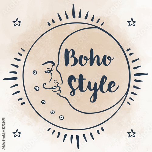 Gypsy Love: Set of Ornamental Boho Style Elements. Vector illustration. Tatto...