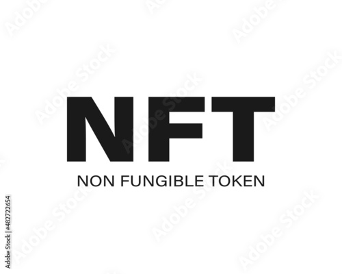 NFT non fungible token vector symbol. NFT crypto token text icon. Vector EPS 10