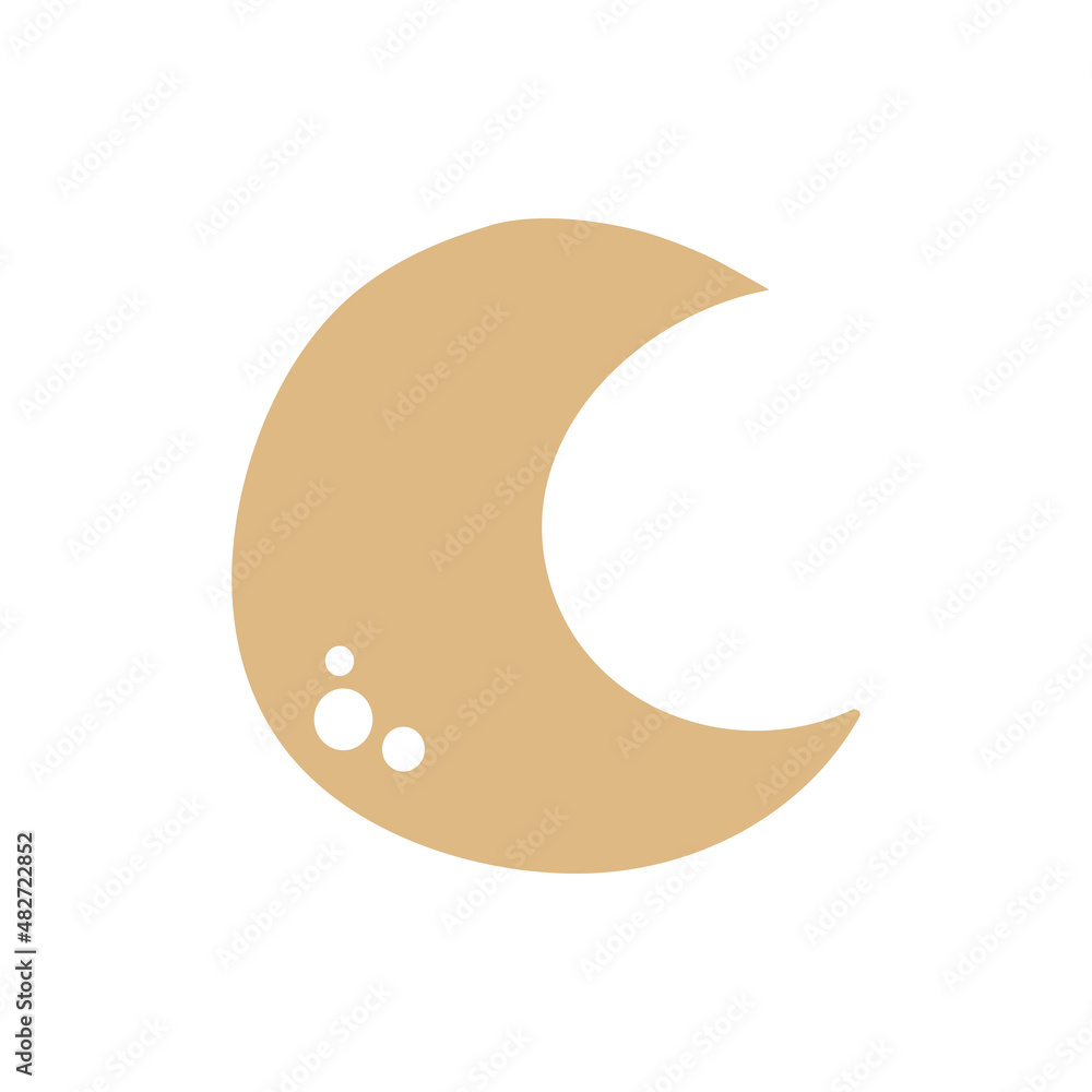 Moon vector icon isolated on background with handdrawn doodle style Moon vector icon isolated on background with handdrawn doodle style