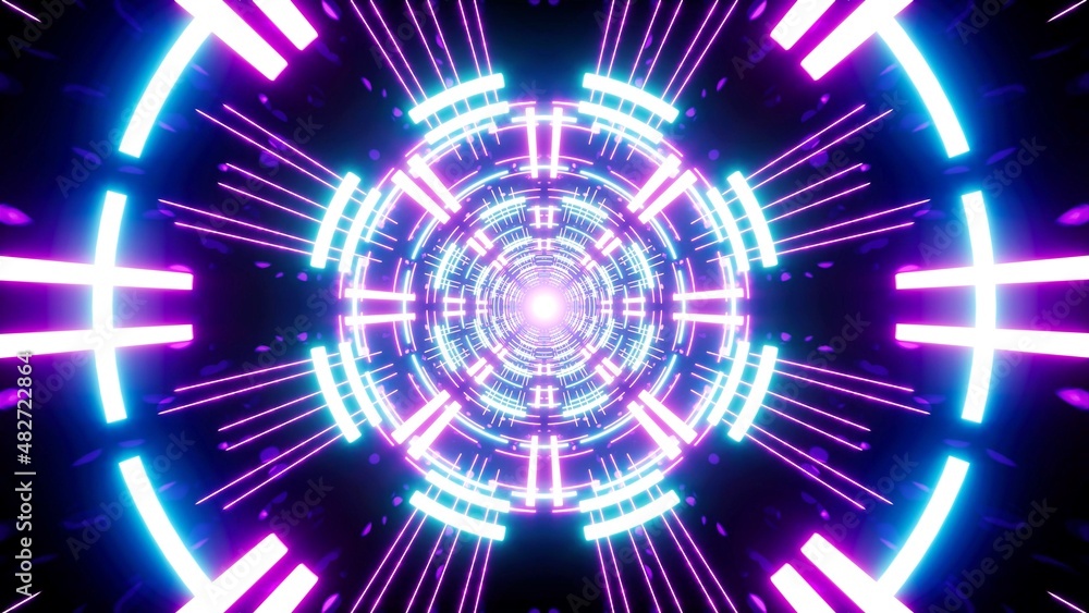 Abstract Night club visual VJ Art with Glowing neon light lamps Abstract Night club visual VJ Art with Glowing neon light lamps