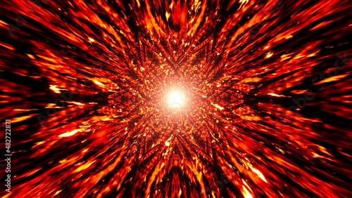 Blazing Fire Particles with Mandala Pattern Art