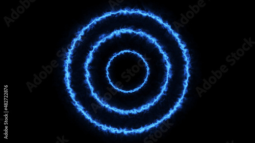 Blue Nebula Energy Light Concentric Circles