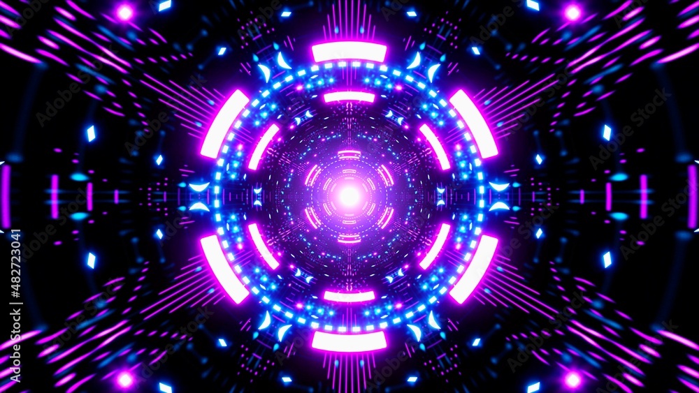 Fototapeta premium Geometric Neon Festival Effect Background