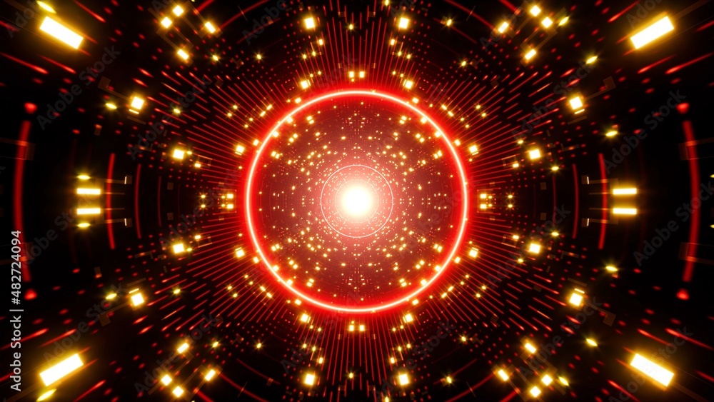 Glowing Red Oriental Pattern Tunnel VJ Art Glowing Red Oriental Pattern Tunnel VJ Art