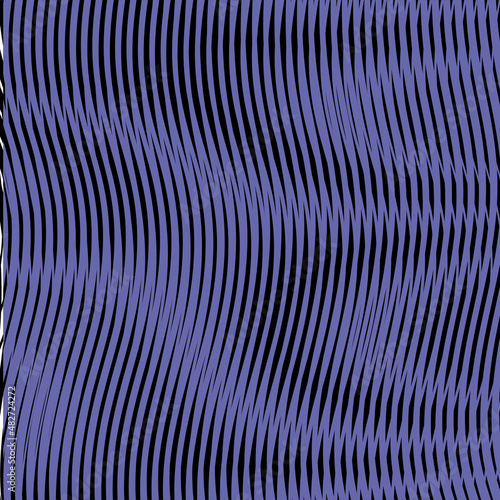 Concave convex calm linear texture with optical illusion effect in trendy very peri color of the year. Modern background for web design, business card, mobile apps, poster, site banner, package.
