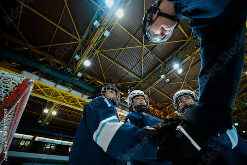 Photography Children Playing hockey with their trainer
