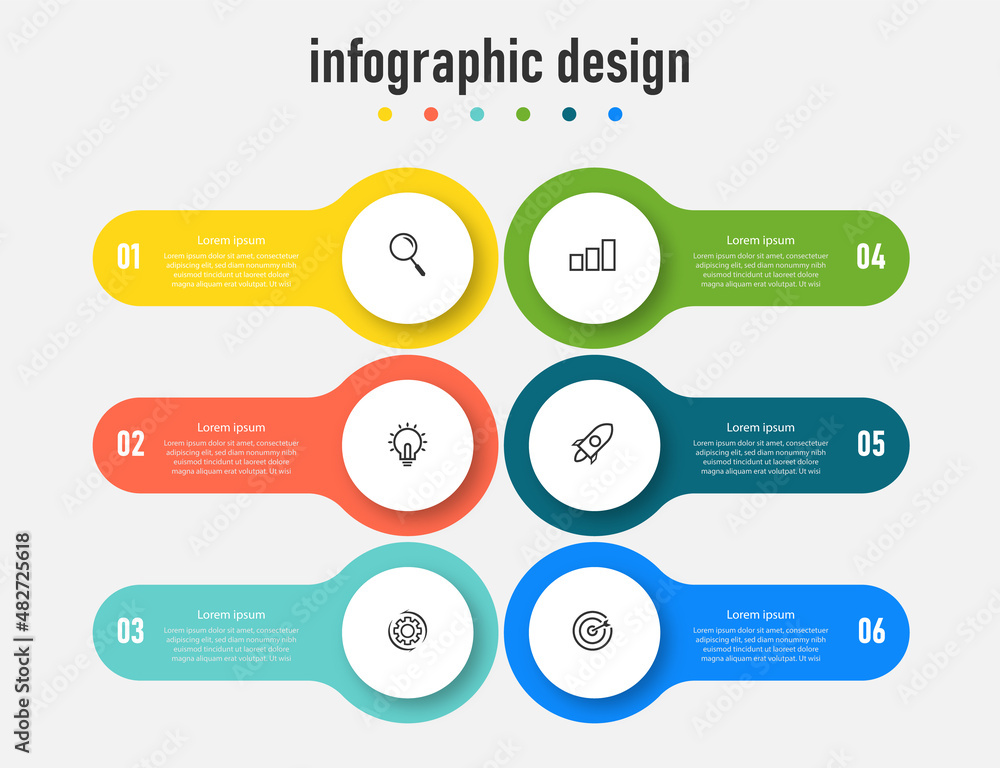 Infographic design elegant professional template with 6 step Premium Vector Infographic design elegant professional template with 6 step Premium Vector