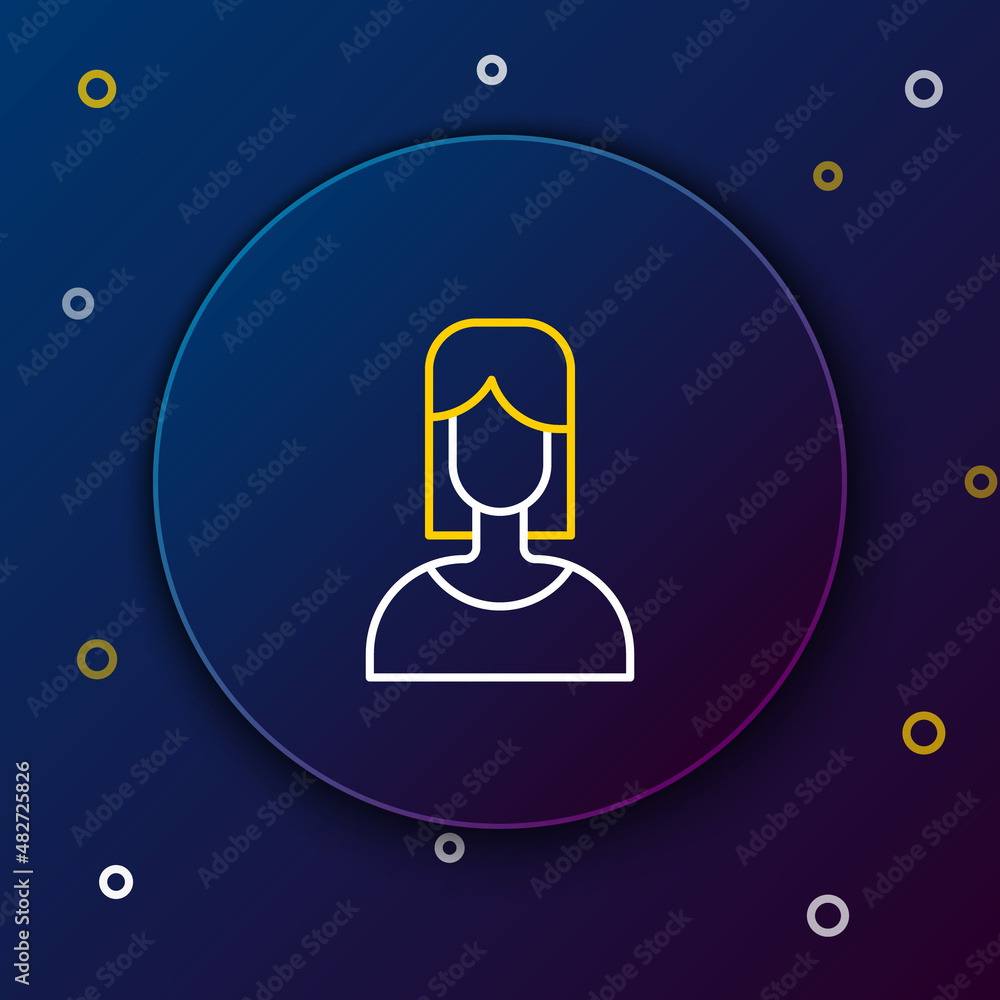 Line Female icon isolated on blue background. Venus symbol. The symbol for a female organism or woman. Colorful outline concept. Vector Line Female icon isolated on blue background. Venus symbol. The symbol for a female organism or woman. Colorful outline concept. Vector