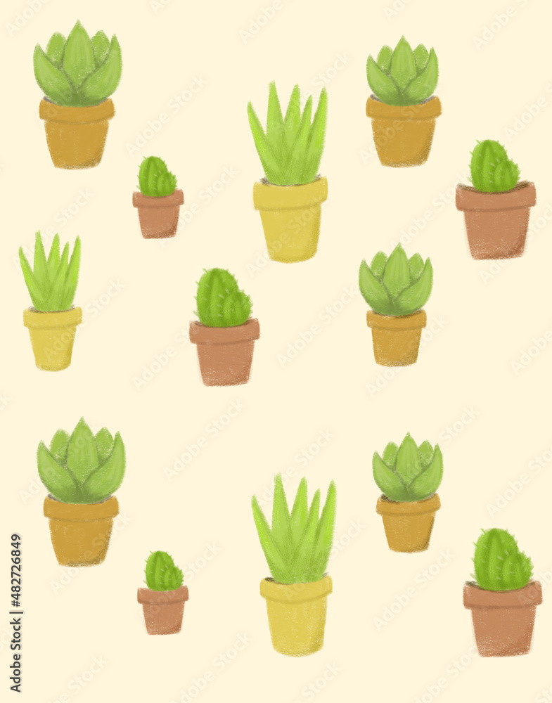 Fototapeta premium set of plants in pots