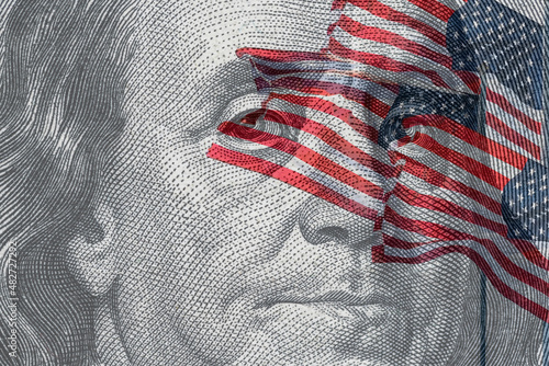 Macro one hundred dollar bills	