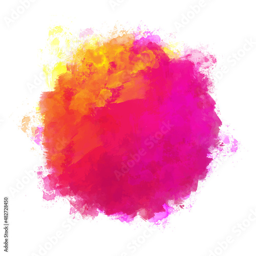 Abstract vector watercolor background isolated on white.