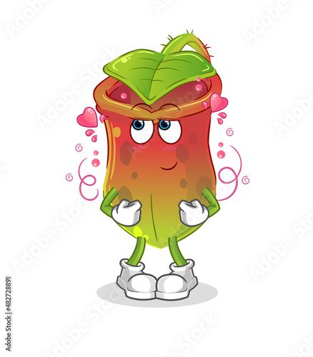 Nepenthes shy vector. cartoon character