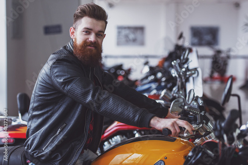 Man with motorbike