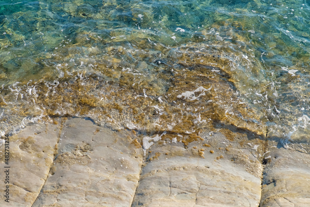 View of sea coast with clean water View of sea coast with clean water