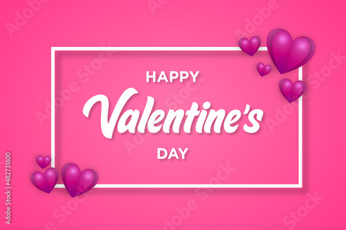 Background of valentines day with simple concept decorated with greeting text and heart pattern