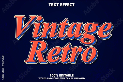 Vintage retro editable text effects
