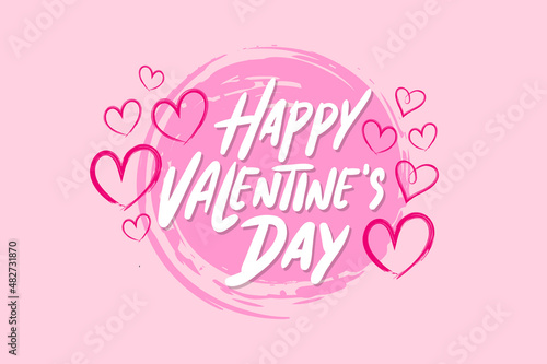 Valentines day background decorated with typography and grunge doodle