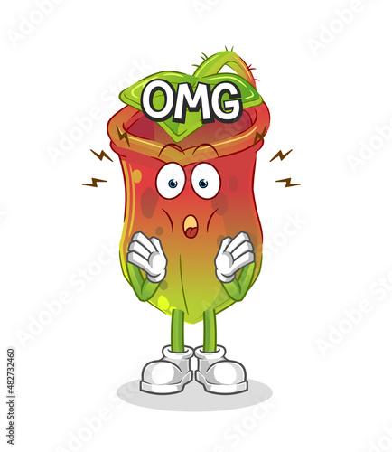 Nepenthes Oh my God vector. cartoon character