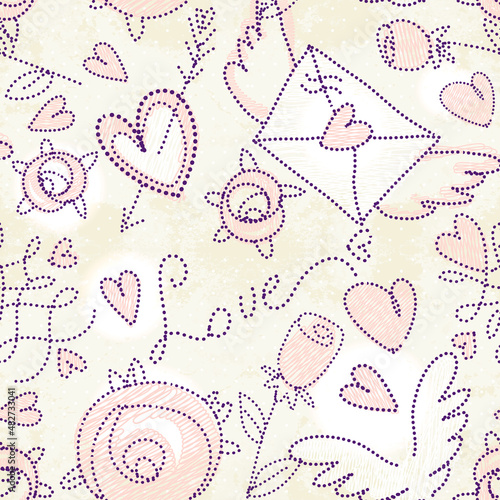Valentine's day seamless patten, vector illustration